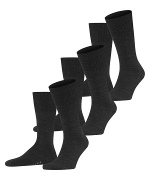 Falke Airport 3-Pack Socks Sokken Heren Grijs | AFU-879052