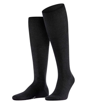 Falke Airport Knee-high Socks Sokken Heren Zwart | EKU-513762