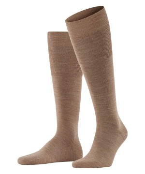 Falke Airport Knee-high Socks Sokken Heren Bruin | XGO-328954