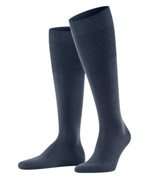 Falke Airport Knee-high Socks Sokken Heren Blauw | GEZ-731405