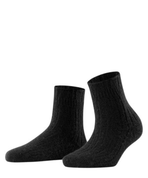 Falke Bedsock Rib House socks Sokken Dames Zwart | AZS-346579