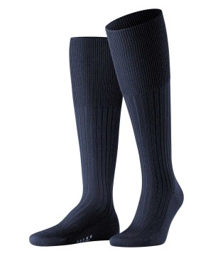 Falke Bristol Pure Knee-high Socks Sokken Heren Blauw | FHO-452890