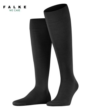 Falke ClimaWool Knee-high Socks Sokken Heren Zwart | GXW-425198