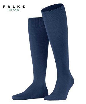 Falke ClimaWool Knee-high Socks Sokken Heren Blauw | IBP-765029