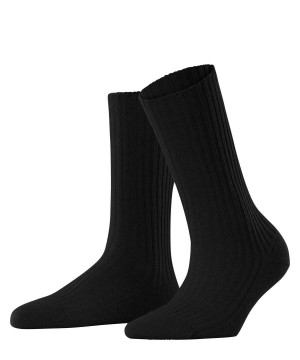 Falke Cosy Wool Boot Socks Sokken Dames Zwart | BMD-786345