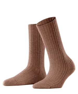 Falke Cosy Wool Boot Socks Sokken Dames Bruin | MUK-271983