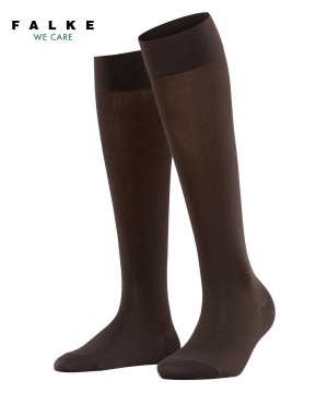 Falke Cotton Touch Knee-high Socks Sokken Dames Bruin | OTW-615824