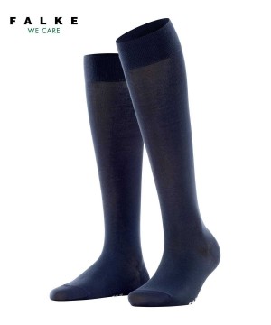 Falke Cotton Touch Knee-high Socks Sokken Dames Blauw | KHW-469308