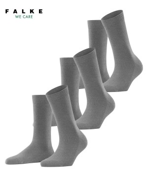 Falke Family 3-Pack Socks Sokken Dames Grijs | AHI-581639