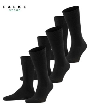 Falke Family 3-Pack Socks Sokken Heren Zwart | BLO-235718