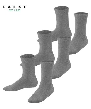 Falke Family 3-Pack Socks Sokken Kinderen Grijs | HBK-638175