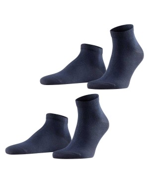 Falke Happy 2-Pack Sneaker socks Sokken Heren Blauw | EYA-846723