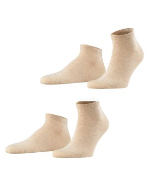 Falke Happy 2-Pack Sneaker socks Sokken Heren Beige | AQW-162380