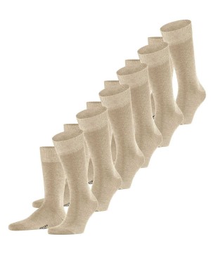 Falke Happy 6-Pack Socks Sokken Heren Beige | LMO-596237