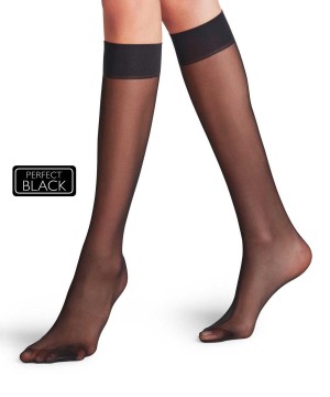 Falke Matt Deluxe 20 DEN Knee-high Socks Sokken Dames Zwart | FYZ-563074