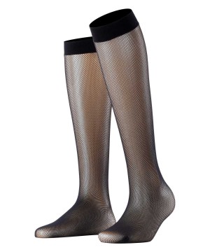 Falke Net Knee-high Socks Sokken Dames Zwart | JOG-719450