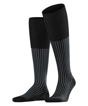 Falke Oxford Stripe Knee-high Socks Sokken Heren Zwart | YWA-870195