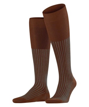 Falke Oxford Stripe Knee-high Socks Sokken Heren Bruin | FLT-471360