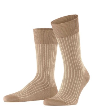 Falke Oxford Stripe Socks Sokken Heren Bruin | WLT-634857