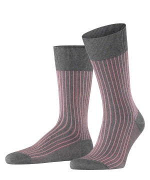 Falke Oxford Stripe Socks Sokken Heren Grijs | TWN-413762