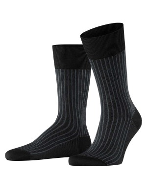 Falke Oxford Stripe Socks Sokken Heren Zwart | LDC-891062