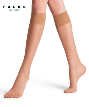 Falke Pure Matt 20 DEN Knee-high Socks Sokken Dames Beige | BNU-690821