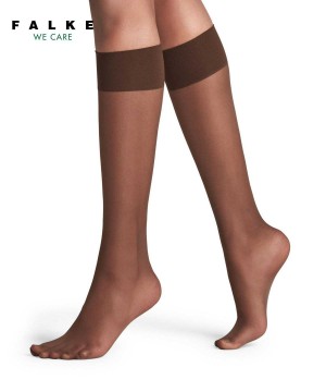 Falke Pure Matt 20 DEN Knee-high Socks Sokken Dames Bruin | RKA-689052