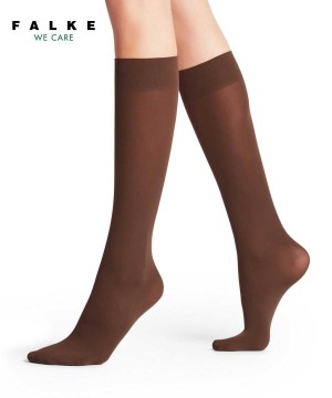 Falke Pure Matt 50 DEN Knee-high Socks Sokken Dames Bruin | TBH-015294