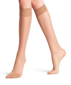 Falke Seidenglatt 15 DEN Knee-high Socks Sokken Dames Beige | LWJ-283716