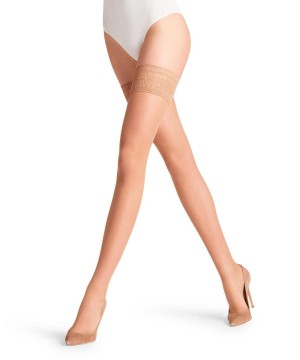 Falke Seidenglatt 15 DEN Stay-ups Thigh Highs Dames Beige | KAG-058439