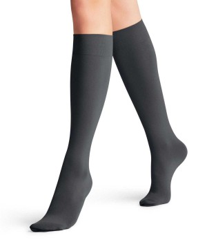 Falke Seidenglatt 40 DEN Knee-high Socks Sokken Dames Grijs | VTY-062147