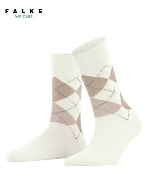 Falke Sensitive Argyle Socks Sokken Dames Wit | SPH-940615