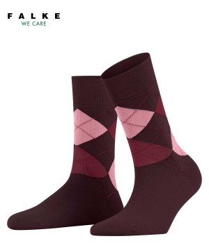 Falke Sensitive Argyle Socks Sokken Dames Rood | DYZ-589470