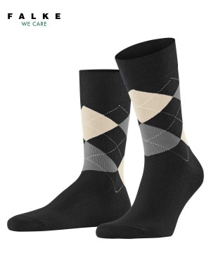 Falke Sensitive Argyle Socks Sokken Heren Zwart | GNM-468715