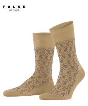 Falke Sensitive Indian Tie Pattern Socks Sokken Heren Beige | QZP-930786