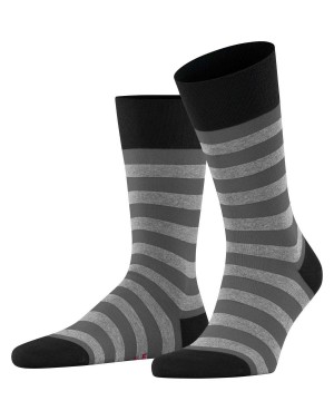 Falke Sensitive Mapped Line Socks Sokken Heren Zwart | MHR-589316