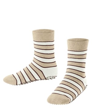 Falke Simple Stripes House socks Sokken Kinderen Beige | SHO-408951