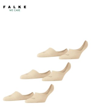 Falke Step 3-Pack Invisibles No Show Socks Dames Beige | HTL-842391