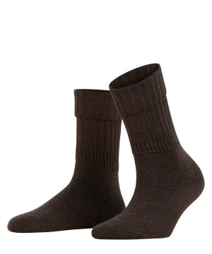 Falke Striggings Rib Boot socks Sokken Dames Bruin | PZM-695034