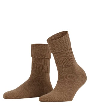 Falke Striggings Rib Boot socks Sokken Dames Bruin | TFU-613582