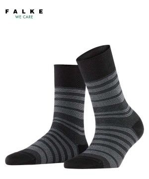 Falke Sunset Stripe Socks Sokken Dames Zwart | VKB-784109