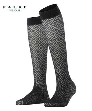 Falke Tessellating 25 DEN Knee-high Socks Sokken Dames Zwart | GRQ-865190