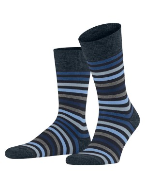 Falke Tinted Stripe Socks Sokken Heren Blauw | XSP-625483