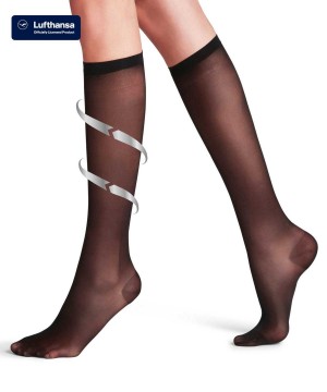 Falke Vitalize 20 DEN Knee-high Socks Sokken Dames Zwart | VMU-659183