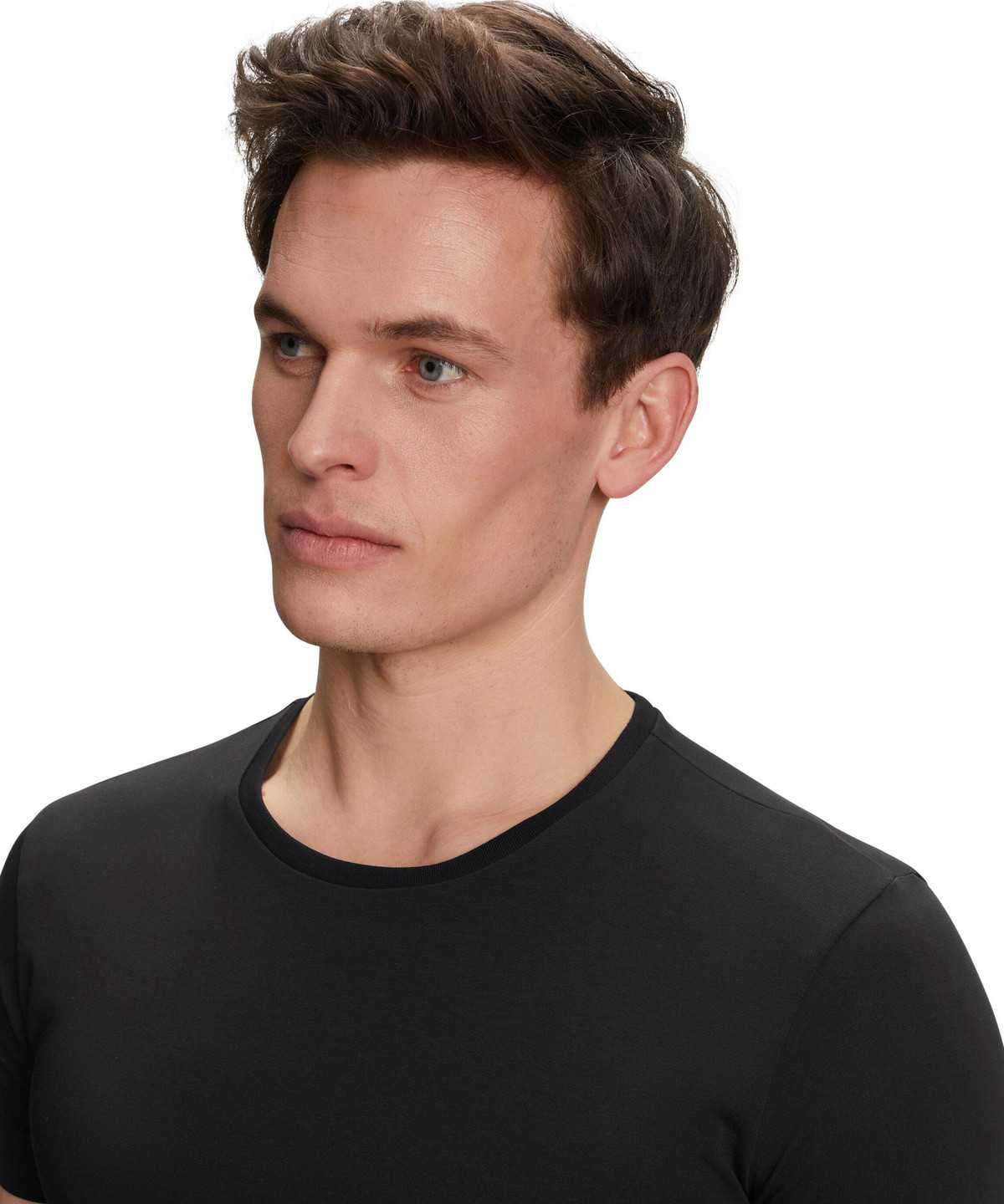 Falke 2-Pack T-Shirt Round-neck Daily Comfort Overhemd Met Korte Mouwen Heren Zwart | ENF-307654