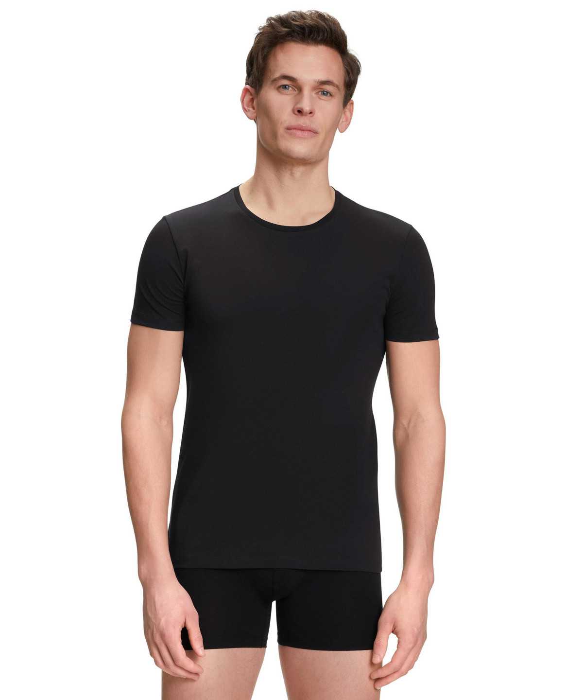 Falke 2-Pack T-Shirt Round-neck Daily Comfort Overhemd Met Korte Mouwen Heren Zwart | ENF-307654