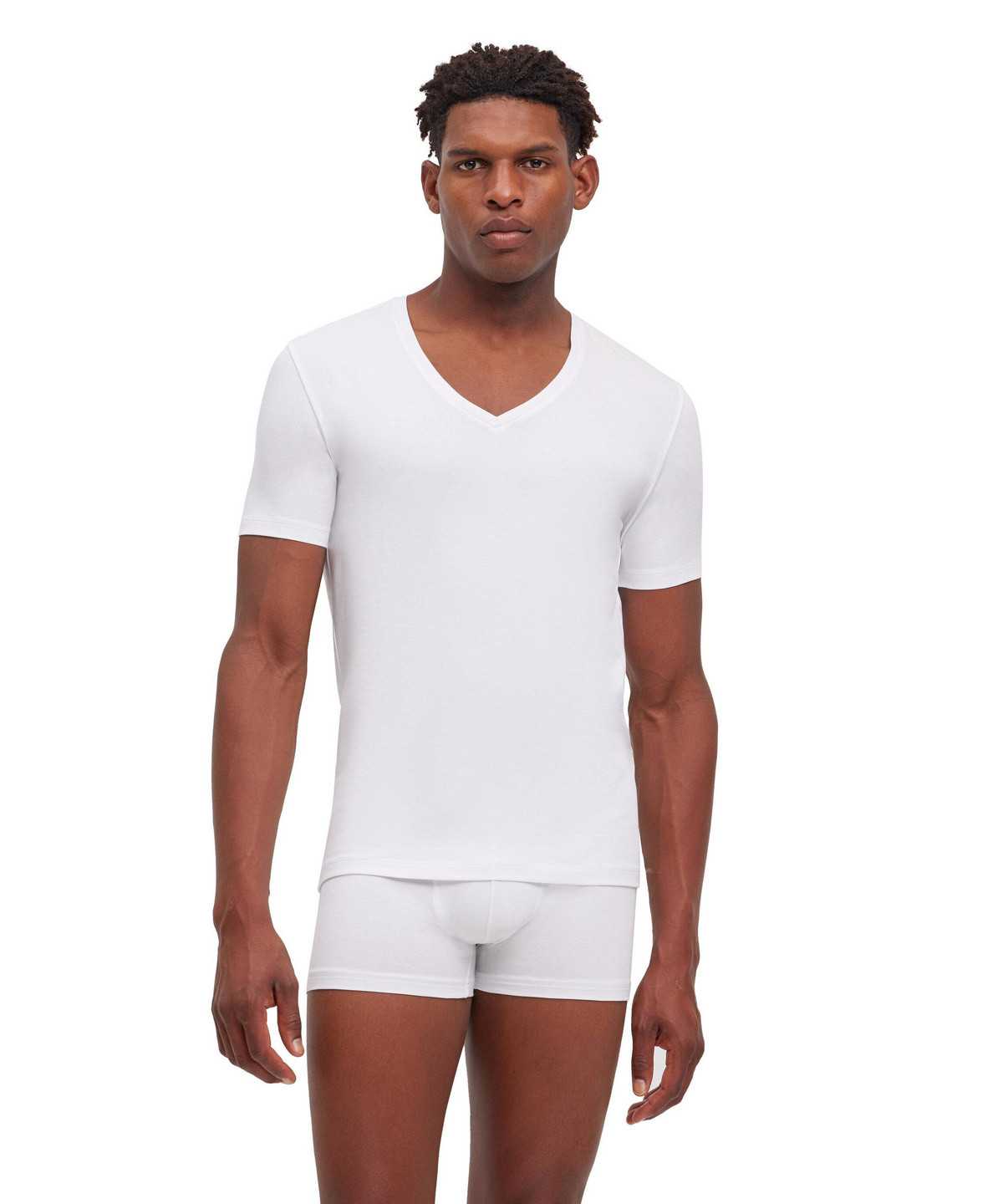 Falke 2-Pack T-Shirt V-neck Daily Comfort Overhemd Met Korte Mouwen Heren Wit | OBG-857432