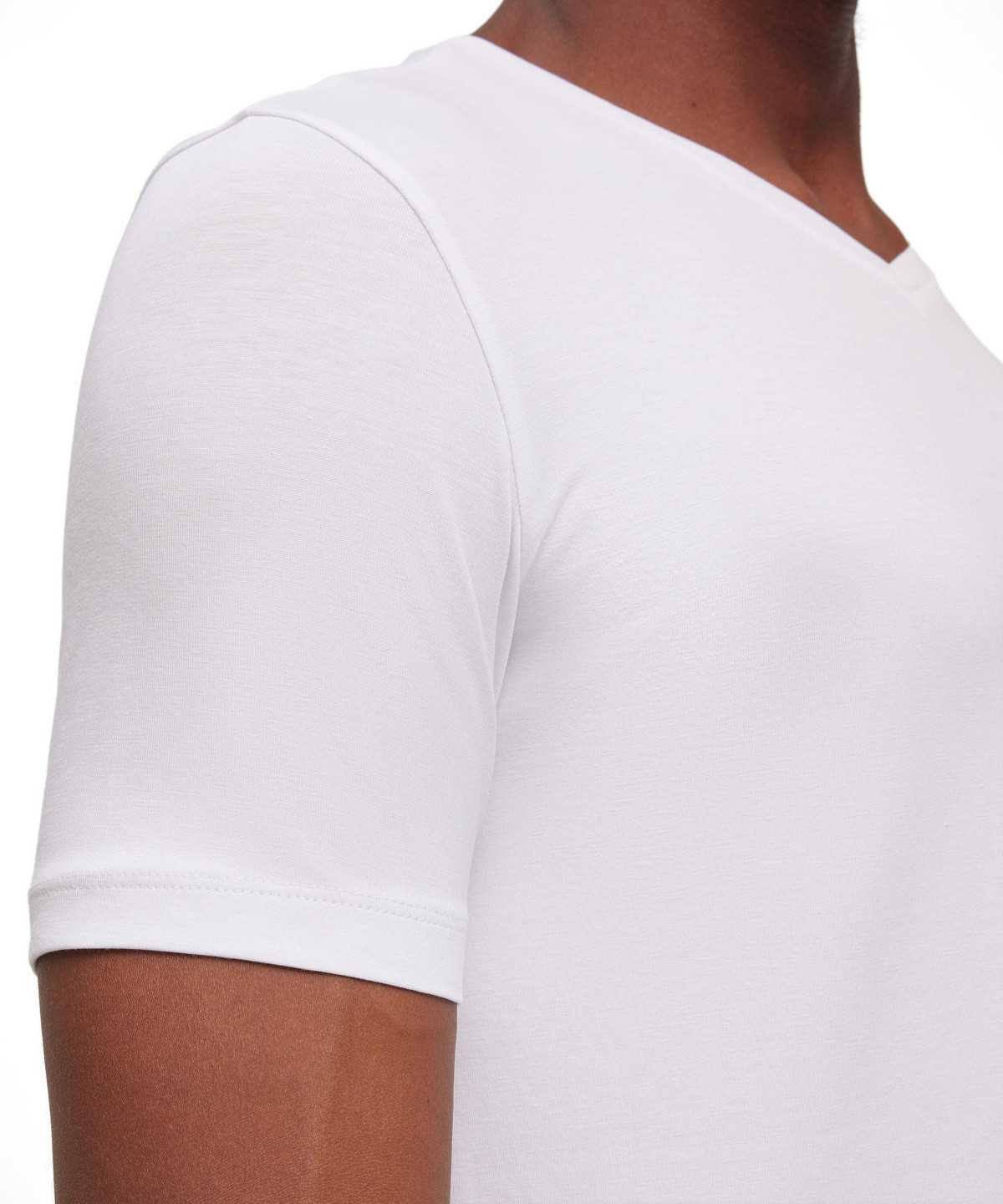 Falke 2-Pack T-Shirt V-neck Daily Comfort Overhemd Met Korte Mouwen Heren Wit | XND-635928