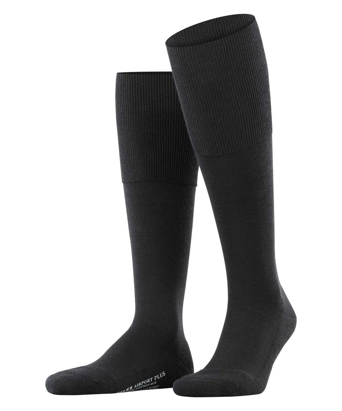 Falke Airport Plus Knee-high Socks Sokken Heren Zwart | MKO-289547