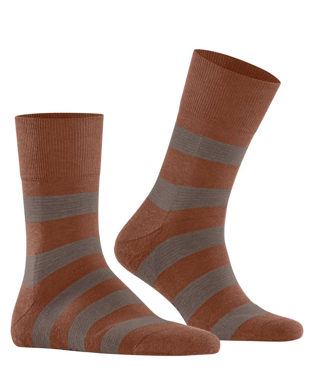 Falke Block Stripe Socks Sokken Heren Bruin | WUQ-840135